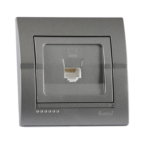 DERIY темно-сірий металік Розетка внутрішня комп'ютерна Лезард Житомир - изображение 1