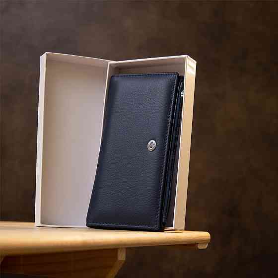 Стильный женский кожаный кошелек ST Leather 19382 Темно-синий Киев