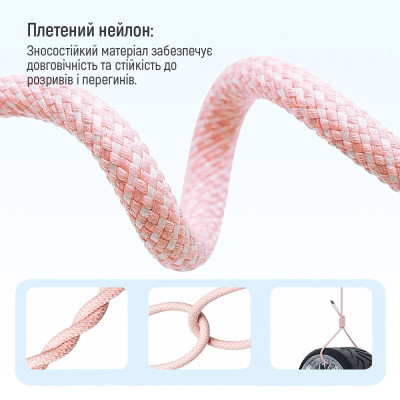 Дата кабель USB-C to USB-C 1.0m 60W 3.0А pink ColorWay (CW-CBPDCC061-P) Винница - изображение 2