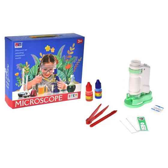 Дитяча іграшка "Мікроскоп" 3108B(Blue) щипці, скло в комплекті Вінниця