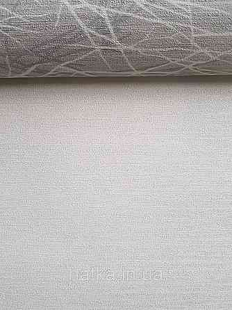 Шпалери вінілові на флізеліні гарячого тиснення Sintra Atmosphere однотон тонка смужка білі з глянцем 512104 Київ