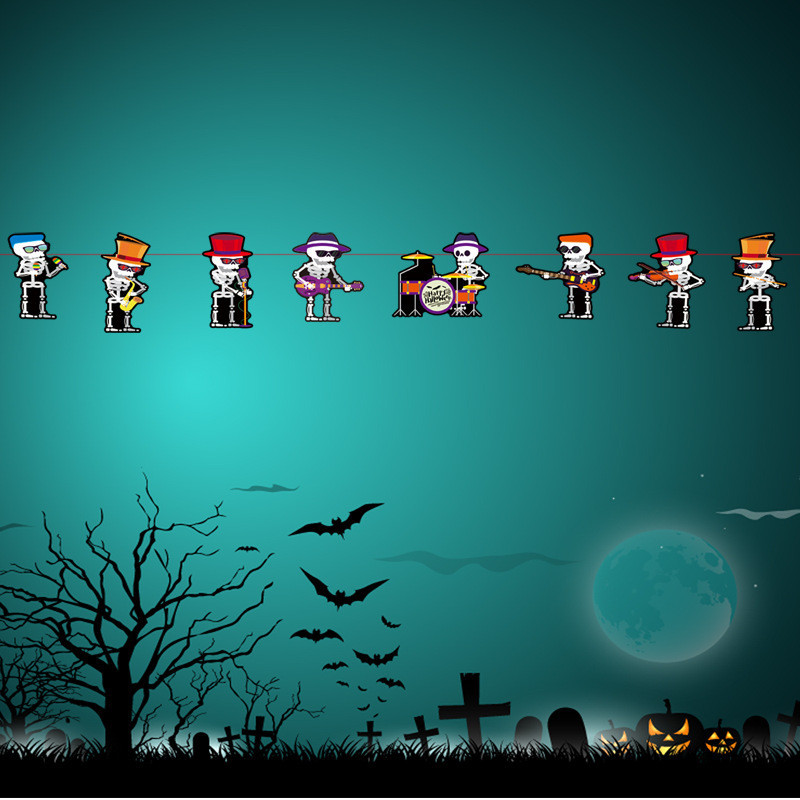 Гирлянда Хэллоуин Скелеты музыканты 3 м разноцветный Киев - изображение 1