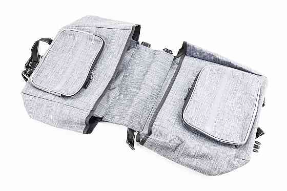 Сумка-штани на багажник, з вологозахисними 4 відділеннями, кріпл. на липучці, світловідбиваючі смуги, сіра Київ