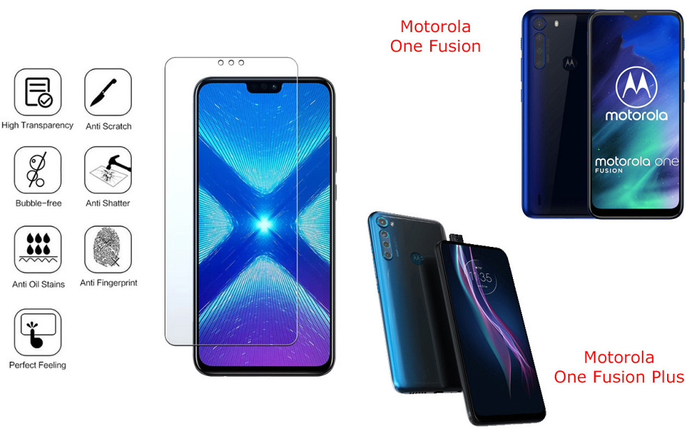 Захисне скло NeoGlass для Motorola One Fusion, One Fusion Plus – надпрозоре та стійке Київ - фото 4