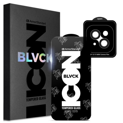 Стекло защитное Armorstandart Supreme Plus Black Icon Apple iPhone 13 (ARM68073) Винница - изображение 1