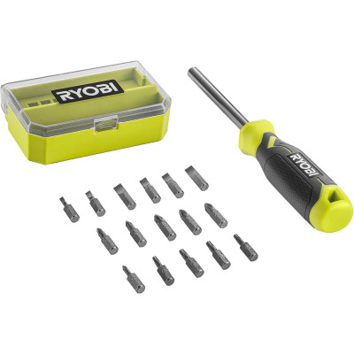 Отвертка Ryobi RHSDM1701, битодержатель 1/4", 100мм, 16 бит, SL, PH, PZ, Torx, кейс (5132006050) Винница - изображение 4