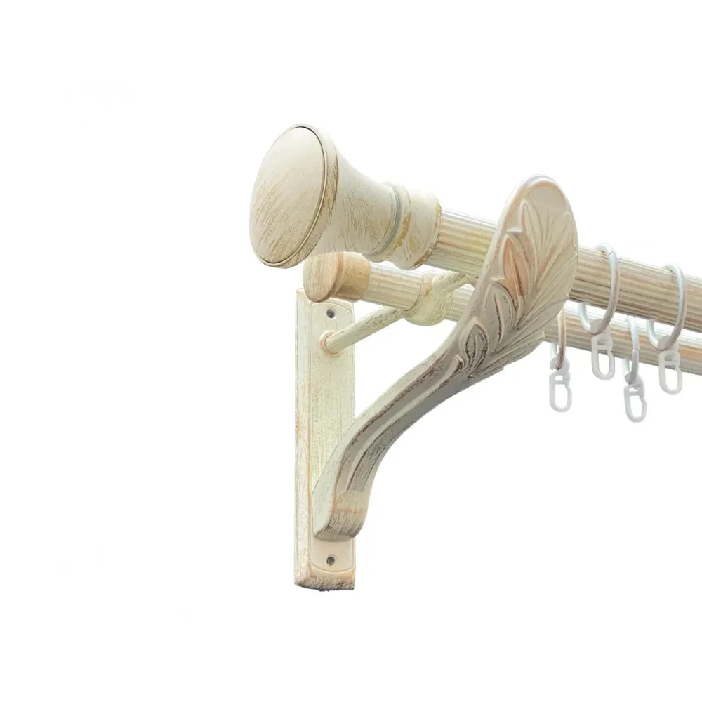 Карниз Orvit Люксор металевий дворядний ретро рифлена труба кільце металеве Біле Золото 25\19 мм 300 см Львов - изображение 1