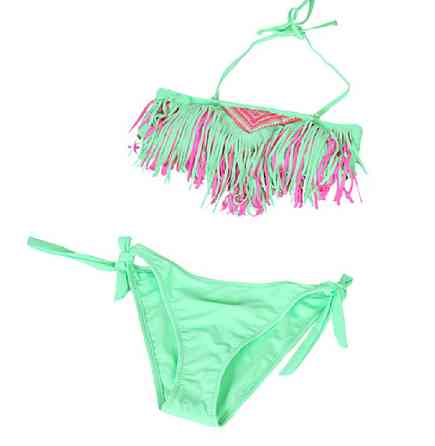 Купальник девочке раздельный салатово-розовый Киев