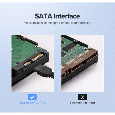 Кабель для передачі даних SATA 3 Data Cable 0.5m 90° corner US217 Black Ugreen (30797) Вінниця - фото 7