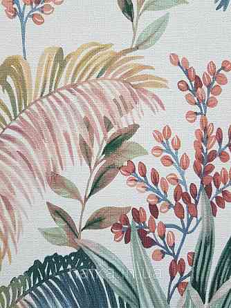 Обои винил на флизелине Rasch Florentine 1.06х10 листья ветки папоротника банана зеленые коричневые на белом Киев