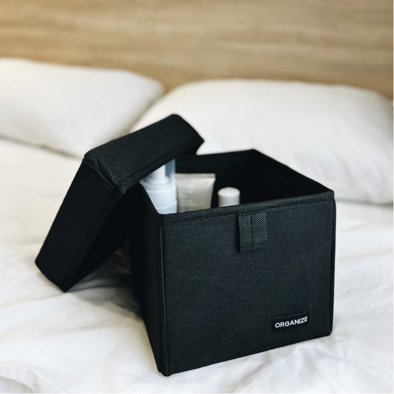 Органайзер коробка для мелочей XS с крышкой 17х17х16 см (Черный) Сумы - изображение 1