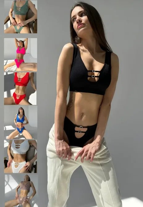 Комплект білизни з акцентним вирізом (Капучіно колір) Київ - фото 2