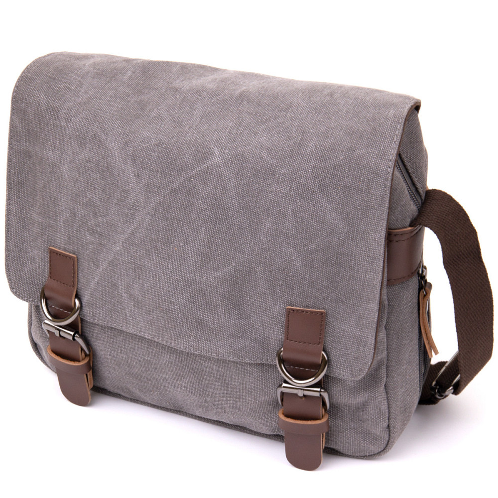 Сумка почтальонка текстильна Сіра (Vintage) Київ - фото 5