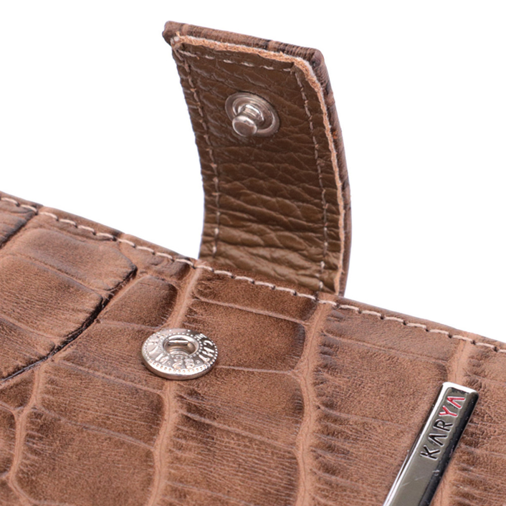 Вместительный мужской кошелек из натуральной кожи KARYA 22854 Коричневый Киев - изображение 5