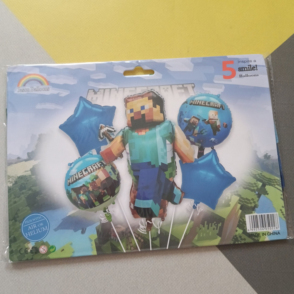 Набор воздушных шаров майнкрафт синій (5 предметов) Киев - изображение 1