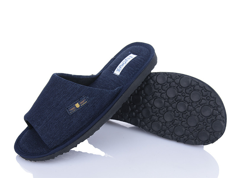 Тапочки чоловічі домашні PaGo відриті з легкою підошвою "Класик" сині джинс Одеса - фото 8