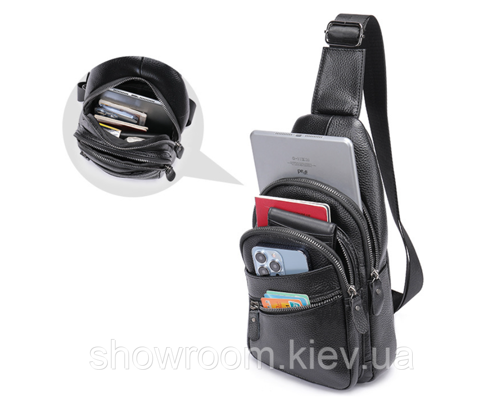 Чоловіча шкіряна бананка, сумка на груди Leather Collection (5068) Київ - фото 5