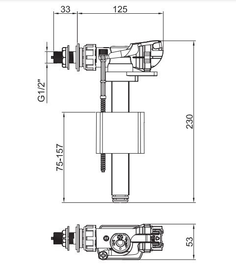 Арматура наповнювальна Koer KT-0105-1/2