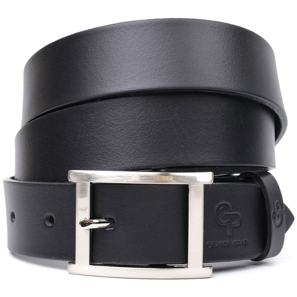 Якісний пояс під штани для чоловіків з натуральної шкіри GRANDE PELLE 11689 Чорний Київ - фото 10