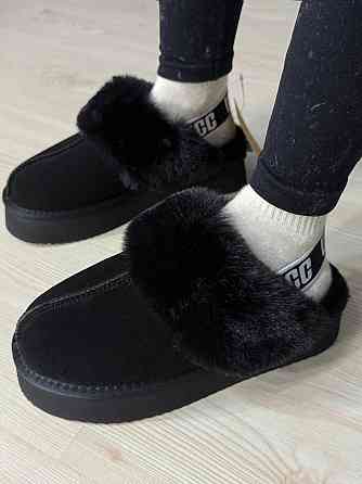 Уггі жіночі Itts 1701-1 капці з опушкою і резинкою на платформі чорні, 38, 24 см Київ