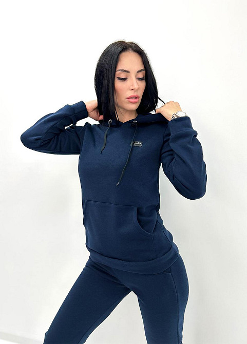 Теплий спортивний костюм "Whisper" оптом  Норма 46-48, Темно-синій Київ - фото 2