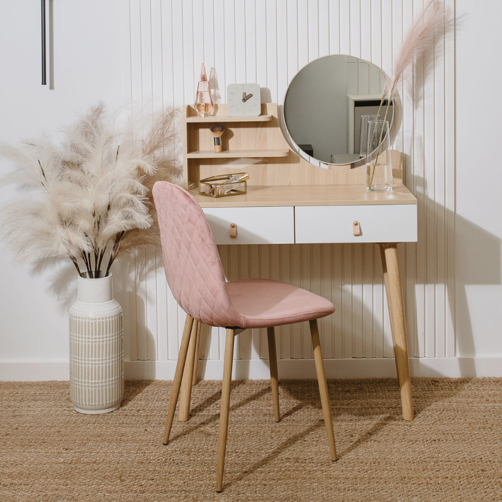 Туалетний столик Jumi Scandi з шухлядами, шкіряні ручки, світлий бук Київ - фото 8