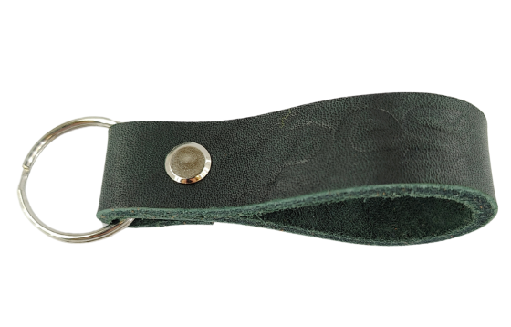 Брелок PES шкіряний  для ключів з тисненням Зелений Київ
