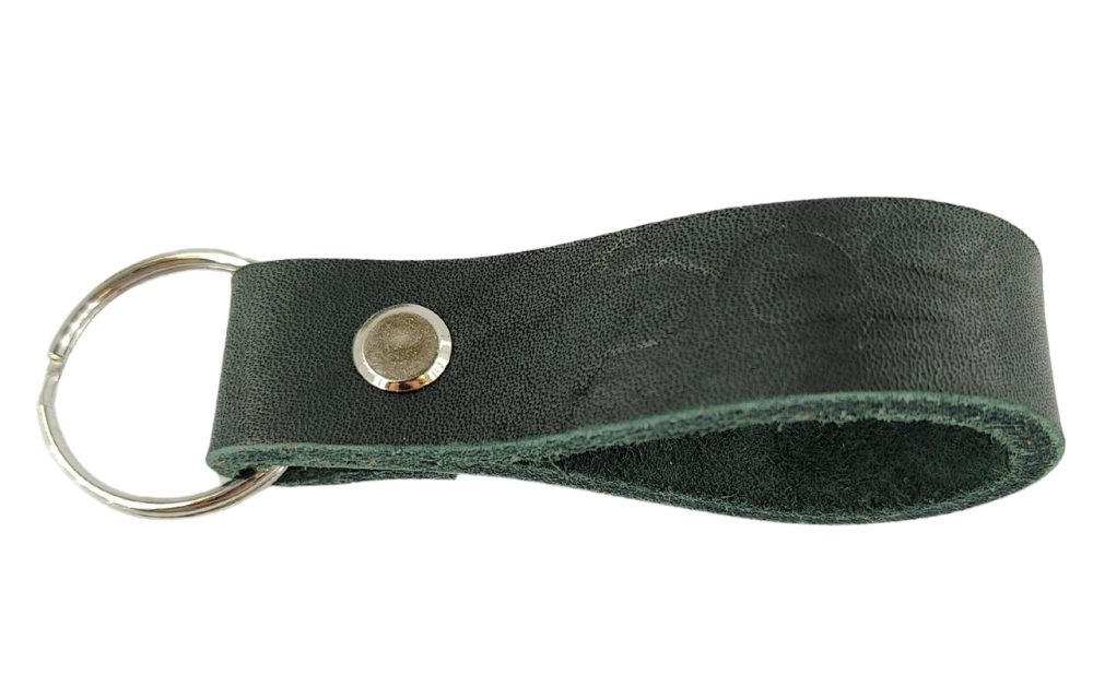 Брелок PES шкіряний  для ключів з тисненням Зелений Київ - фото 2