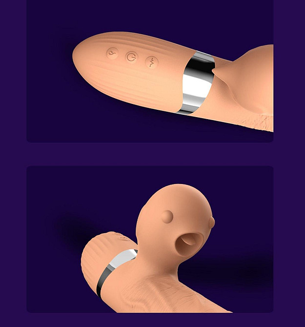 Вибратор Basia Thtusting Vibrator 2 in 1 Tongue Vibrators USB Sex Aura Киев - изображение 5