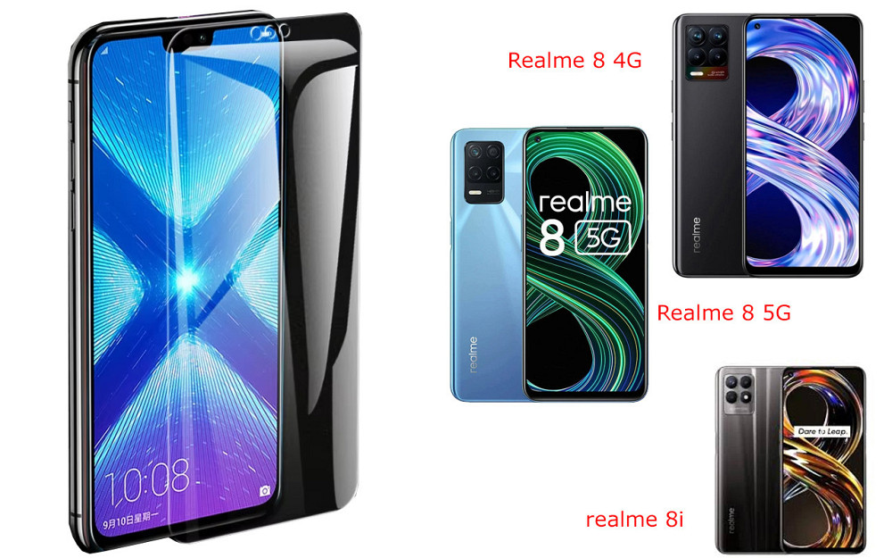 Защитное стекло NeoGlass для Realme 8 4G, Realme 8 5G, realme 8i – ультрапрозрачное и устойчивое Киев - изображение 2