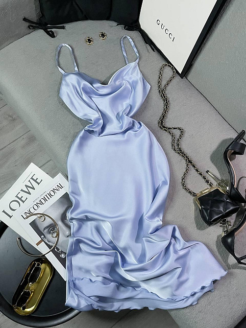 Женское романтическое элегантное платье шелк Голубой, 44/46 Одесса - изображение 1