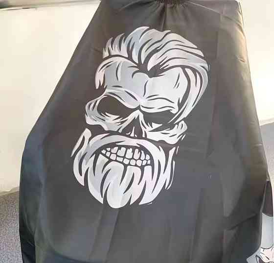 Парикмахерская накидка со стильным принтом для стрижки и покраски 140 на 160 см черный Киев