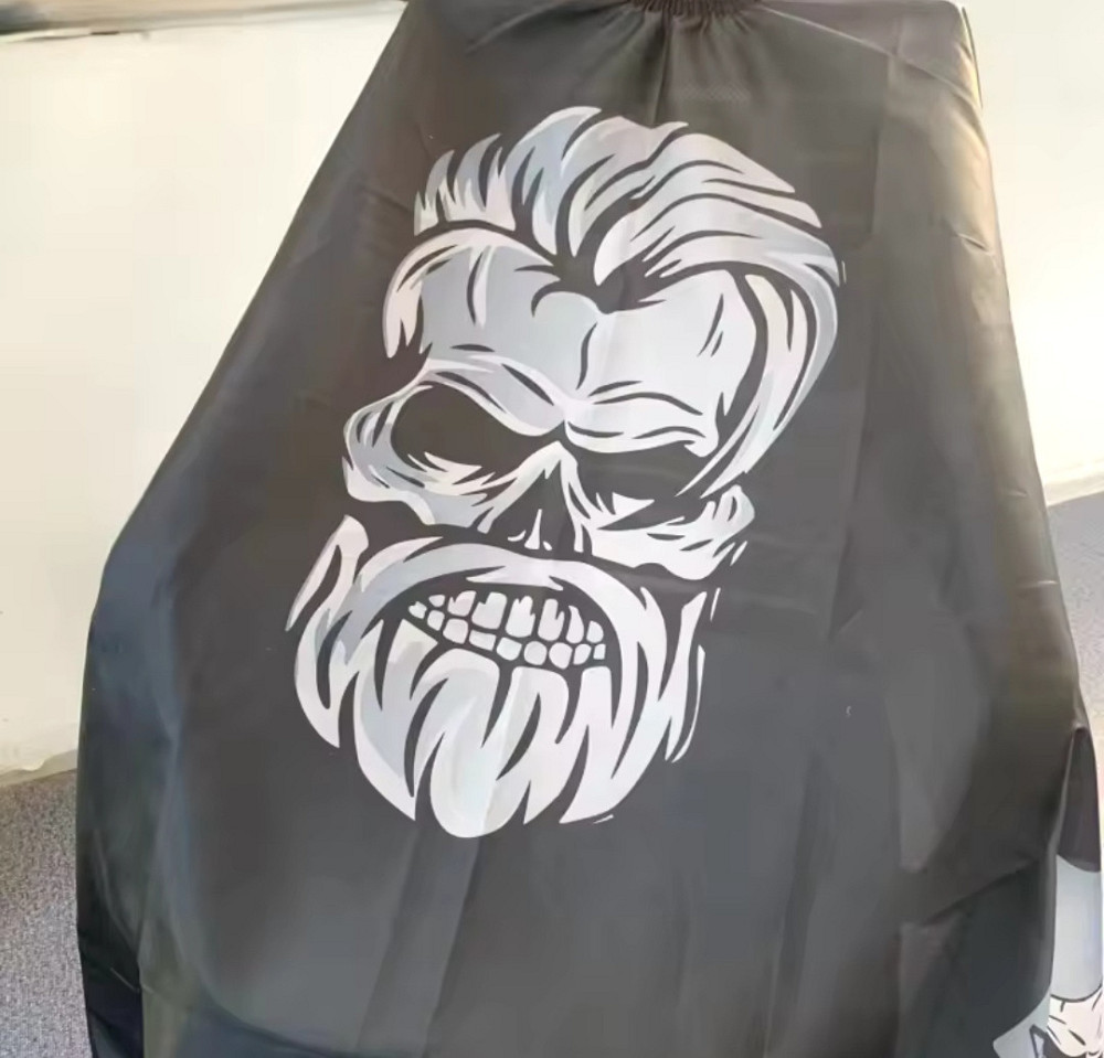 Парикмахерская накидка со стильным принтом для стрижки и покраски 140 на 160 см черный Киев - изображение 2