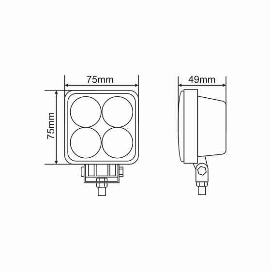 Фара светодиодная Brevia Epistar 4D Spot 10-30V, 12W (4x3W), 880Lm, 1шт (10602QLX1) Львов