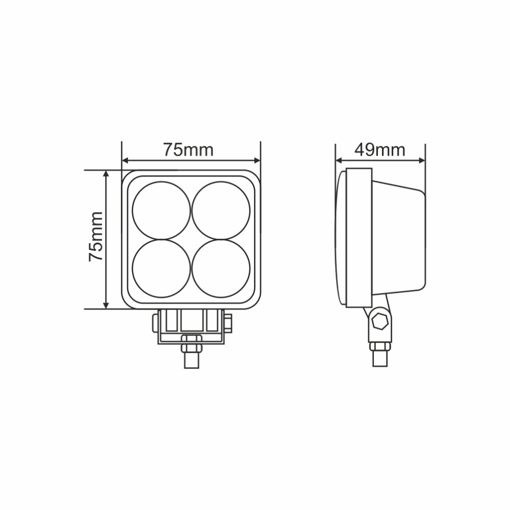 Фара светодиодная Brevia Epistar 4D Spot 10-30V, 12W (4x3W), 880Lm, 1шт (10602QLX1) Львов - изображение 6