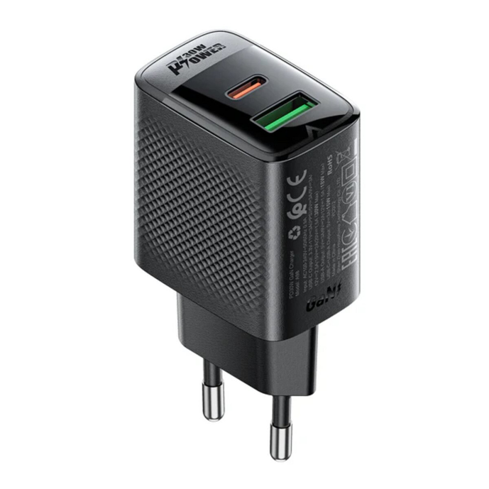 Мережевий зарядний пристрій ACEFAST A98 PD30W GaN (USB-C+USB-A) charger Black (6974316283263) Київ - фото 1