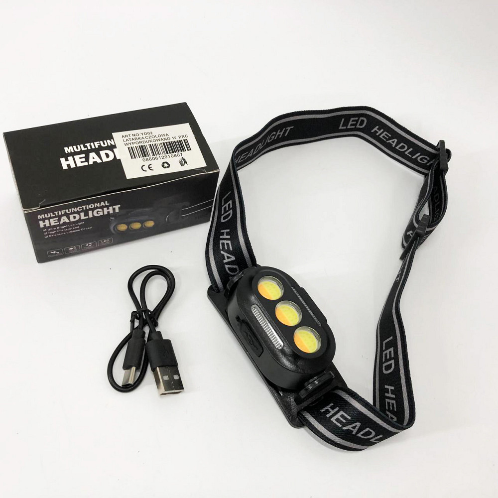 Легкий фонарик на голову YD02-COB, Фонарь налобный аккумуляторный светодиодный с зарядкой SQ-27 Львов - изображение 5