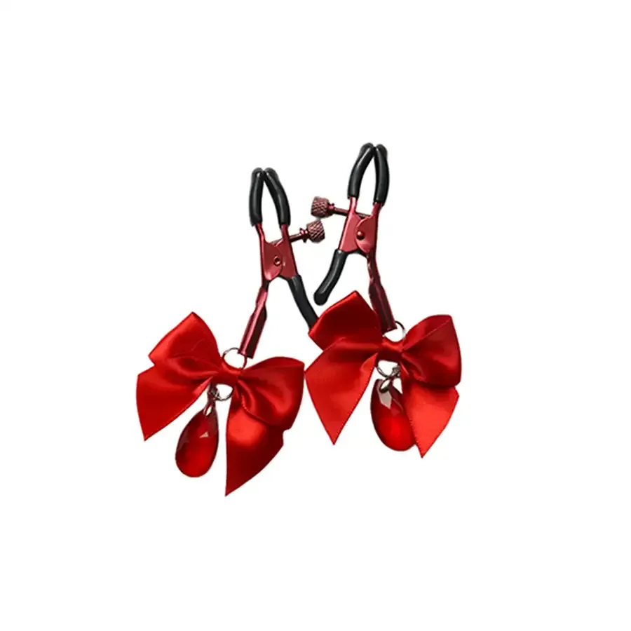 Затискачі для сосків з регулюванням Art of Sex - Flirty Bow, колір червоний Львів - фото 1