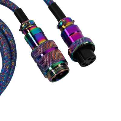 Дата кабель USB-C + USB A to USB-C 1.08m Premium Coiled Aviator blue Keychron (CAB8_KEYCHRON) Винница