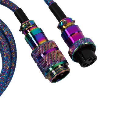 Дата кабель USB-C + USB A to USB-C 1.08m Premium Coiled Aviator blue Keychron (CAB8_KEYCHRON) Винница - изображение 3