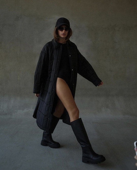 Жіночі черевики RONE чорні натуральна шкіра зима висота 43 см обхват 38-40 см (BEST/1) (4928) Коломия - фото 5