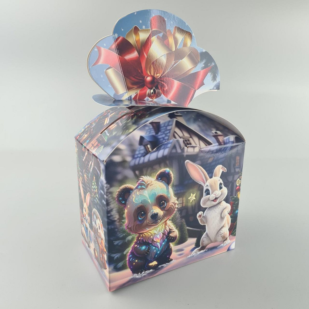 Новогодняя подарочная картонная упаковка для конфет (1000грм) №196 