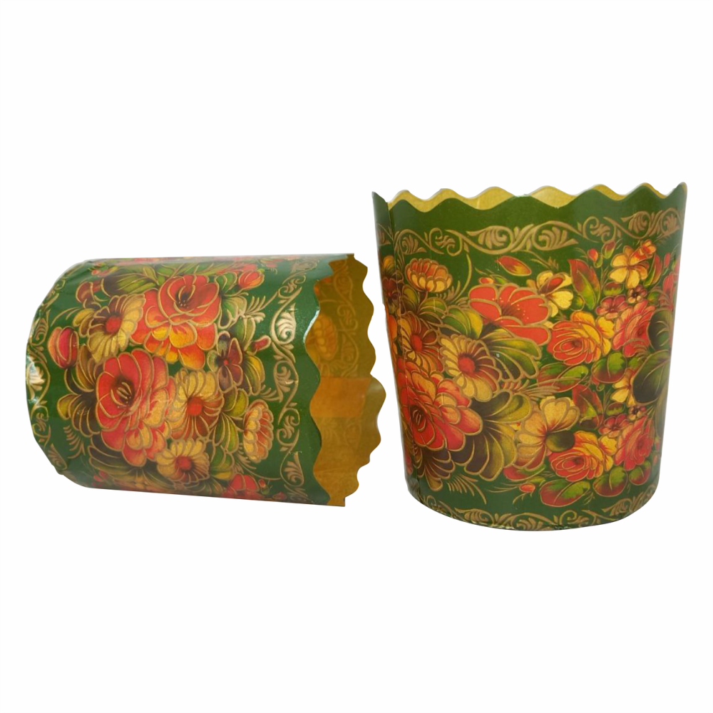 Паперова форма для пасок 70–100 г d70×h65 мм «Жостово», декоративна, 50 шт для випічки Харків - фото 1