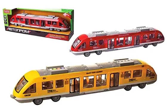 Электричка батар. 7954AB (18шт) "АВТОПРОМ",2 цвета,свет,звук, в коробке 48*11*16.5 см, шт Київ