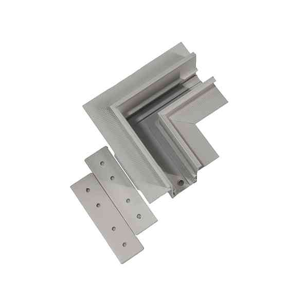 Угол трековой магнитной рейки накладной горизонтальный белый Днепр