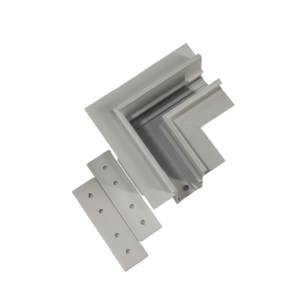 Угол трековой магнитной рейки накладной горизонтальный белый Днепр - изображение 3