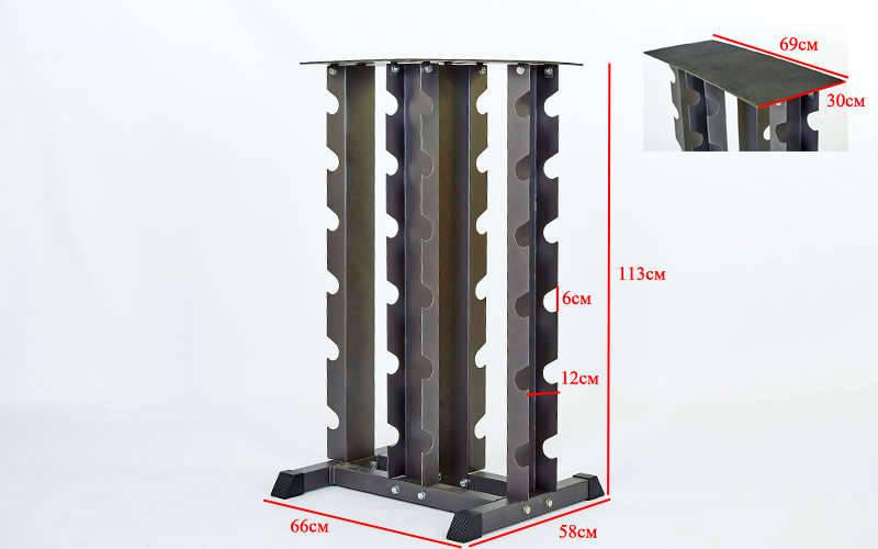 Стійка для гантелей чотиристороння Zelart-2128 Київ - фото 9