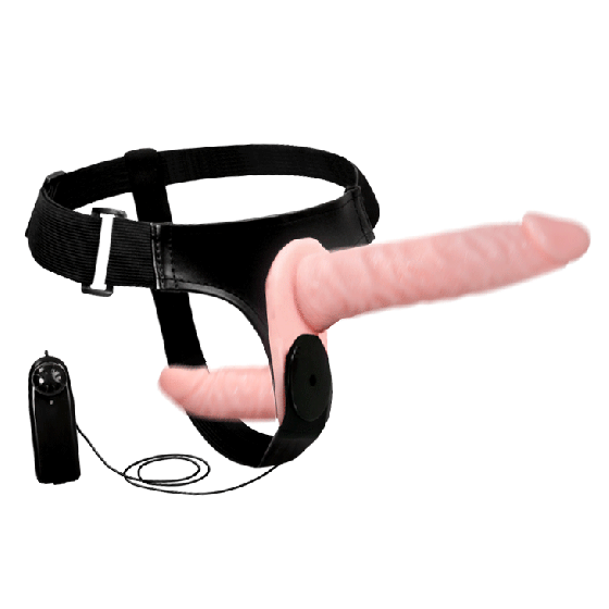 Страпон жіночий подвійний BAILE Ultra Passionate з вібрацією, 18 × 3,5 см Sex Aura Київ