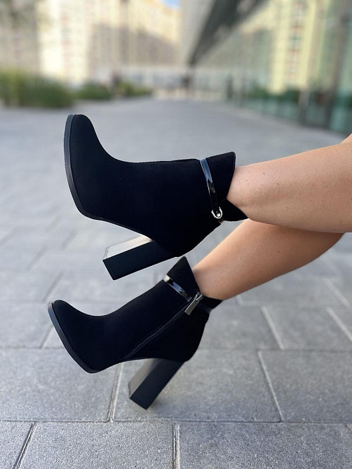 Жіночі черевики VESNA чорні натуральна замша высота 11 см подъем 9 см размер 39 (2525) Коломыя - изображение 8