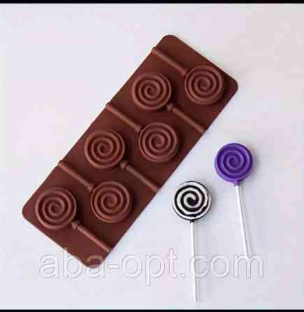 Форма силіконова для льодяників на 6 виробів 23 х 9,5 см Спіраль ( шт.) Одеса